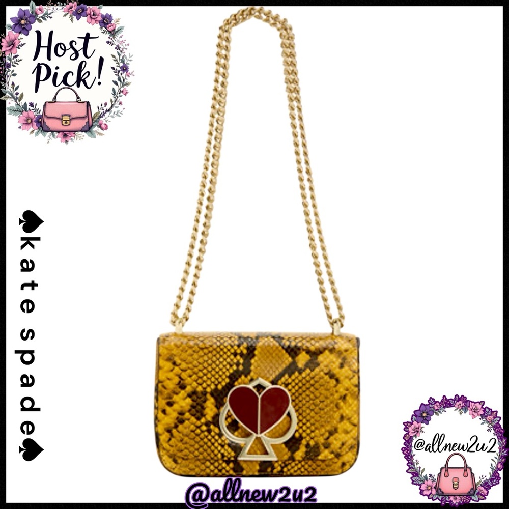 Kate Spade Nicola Snake Embossed Twistloc Marigold (897)